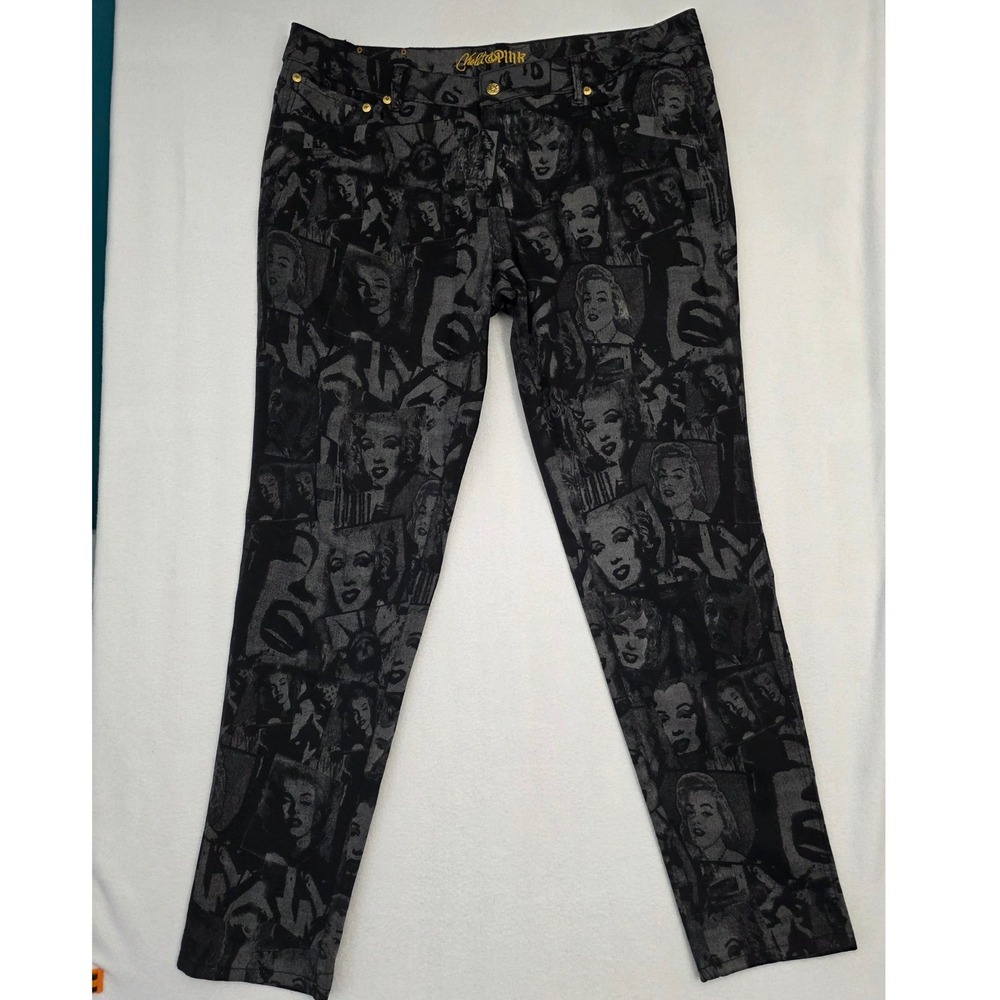 Violet & Pink Marilyn Monroe Graphic Print Pants 20W Gray Pop Art Streetwear